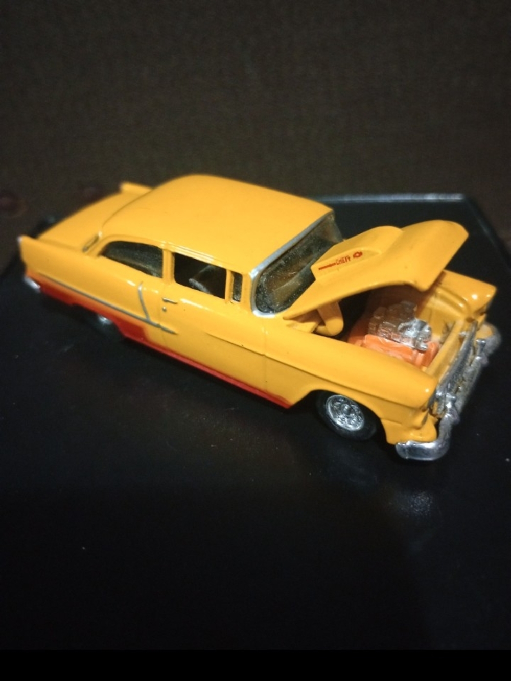 Yellow Classic Toy Car with Opening Hood - Kids Toy
